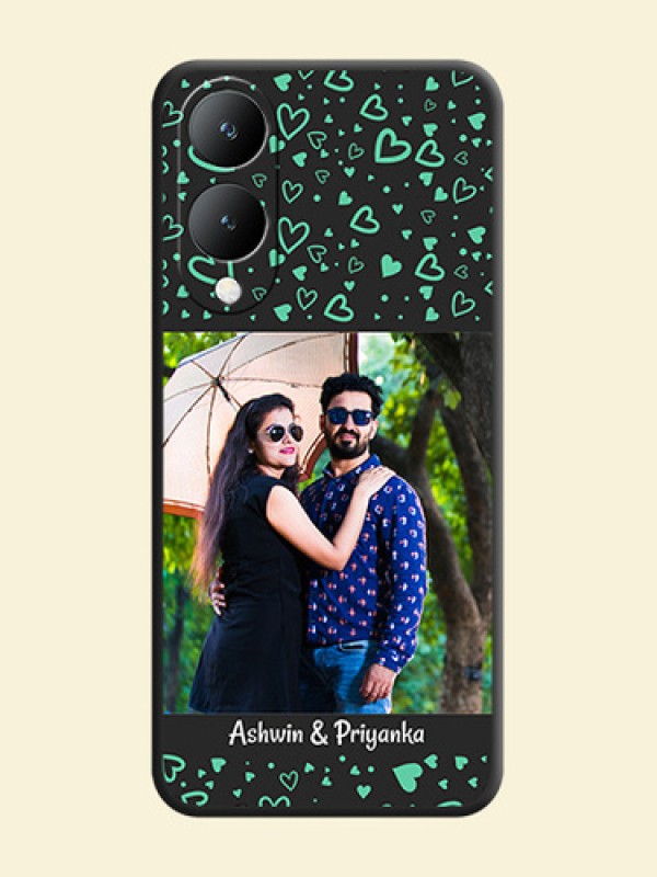 Sea Green Indefinite Love Pattern on Photo On Space Black Custom Soft Matte Mobile Back Cover - Vivo Y17S
