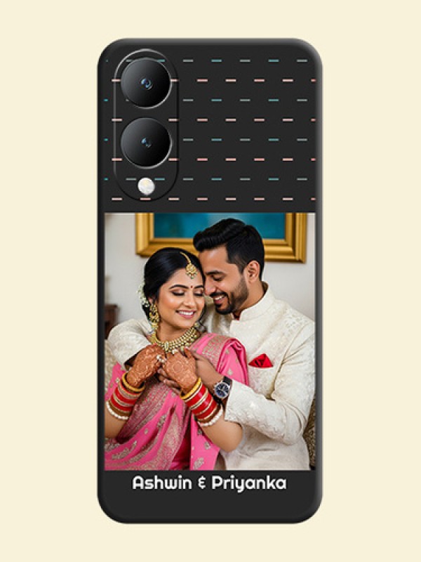 Line Pattern Design with Text On Space Black Custom Soft Matte Mobile Back Cover - Vivo Y17S
