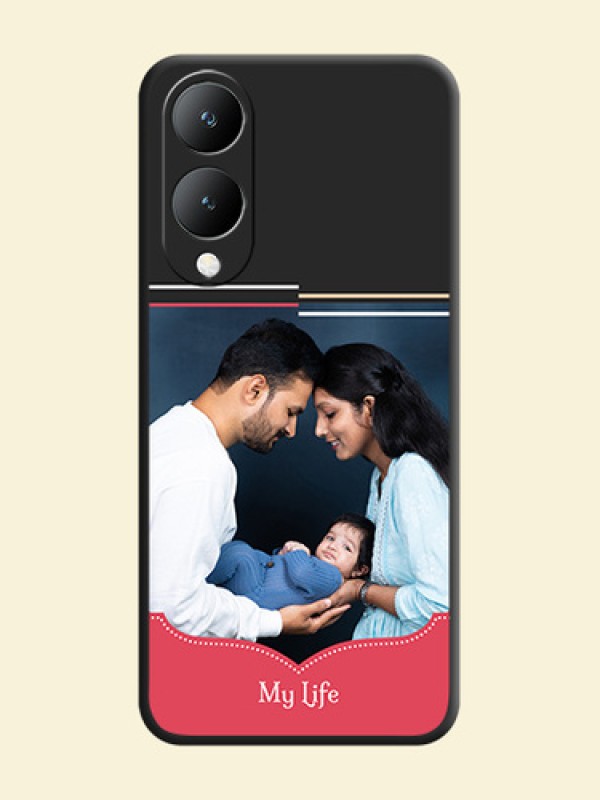 Classic Plain Design with Name On Space Black Custom Soft Matte Mobile Back Cover - Vivo Y17S