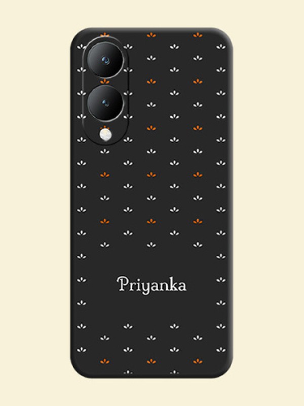 Simple Pattern With Custom Text On Space Black Custom Soft Matte Mobile Back Cover - Vivo Y17S