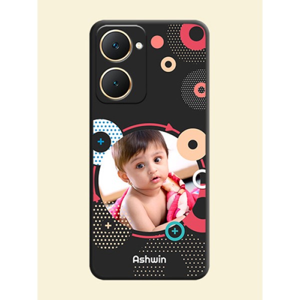Multicoloured Round Image On Space Black Custom Soft Matte Mobile Back Cover - Vivo Y18