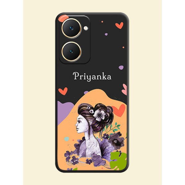 Namecase For Her With Fancy Lady Image On Space Black Custom Soft Matte Mobile Back Cover - Vivo Y18 Namecase For Her With Fancy Lady Image On Space Black Custom Soft Matte Mobile Back Cover - Vivo Y18