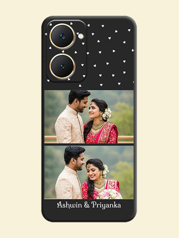 Miniature Love Symbols with Name On Space Black Custom Soft Matte Mobile Back Cover - Vivo Y18e