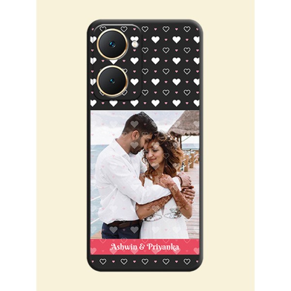 White Color Love Symbols with Text Design on Photo On Space Black Custom Soft Matte Mobile Back Cover - Vivo Y18e White Color Love Symbols with Text Design on Photo On Space Black Custom Soft Matte Mobile Back Cover - Vivo Y18e