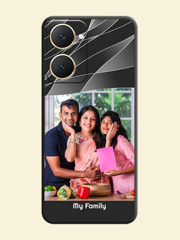 Mixed Wave Lines on Photo On Space Black Custom Soft Matte Mobile Back Cover - Vivo Y18e