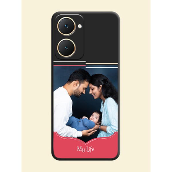 Classic Plain Design with Name On Space Black Custom Soft Matte Mobile Back Cover - Vivo Y18e Classic Plain Design with Name On Space Black Custom Soft Matte Mobile Back Cover - Vivo Y18e