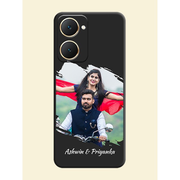 Grunge Brush Strokes on Photo On Space Black Custom Soft Matte Mobile Back Cover - Vivo Y18e Grunge Brush Strokes on Photo On Space Black Custom Soft Matte Mobile Back Cover - Vivo Y18e