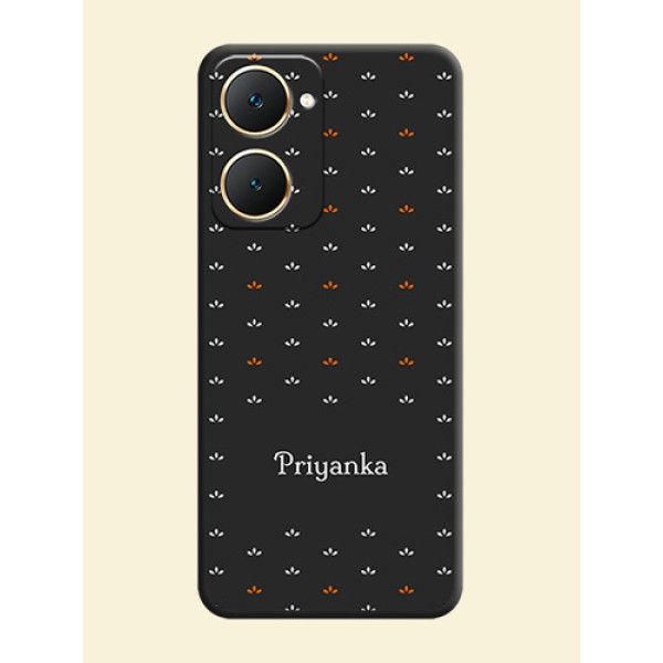 Simple Pattern With Custom Text On Space Black Custom Soft Matte Mobile Back Cover - Vivo Y18e Simple Pattern With Custom Text On Space Black Custom Soft Matte Mobile Back Cover - Vivo Y18e