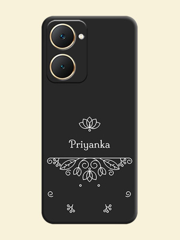 Lotus Garden Custom Text On Space Black Custom Soft Matte Mobile Back Cover - Vivo Y18e