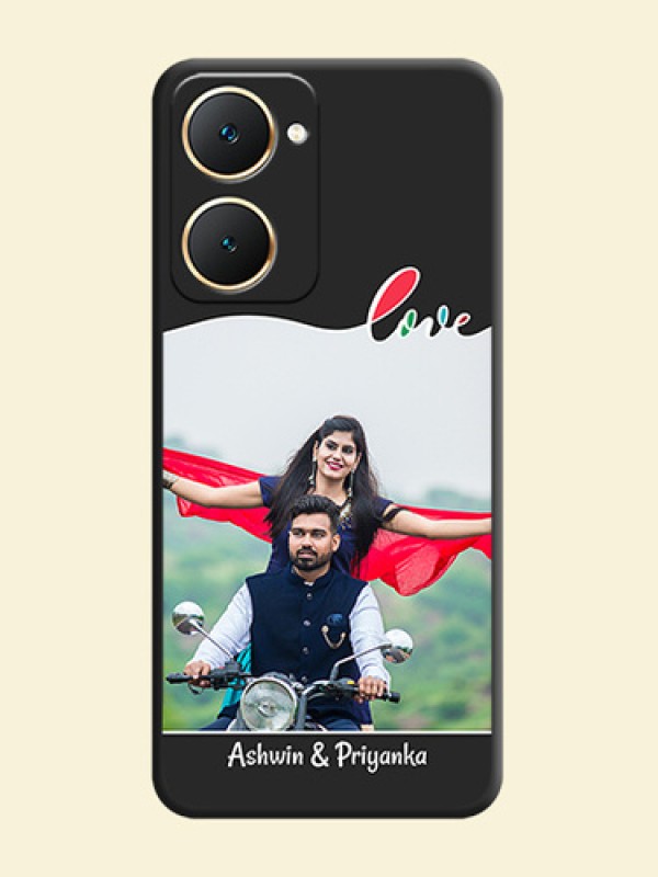 Fall in Love Pattern with Picture on Photo On Space Black Custom Soft Matte Mobile Back Cover - Vivo Y18i