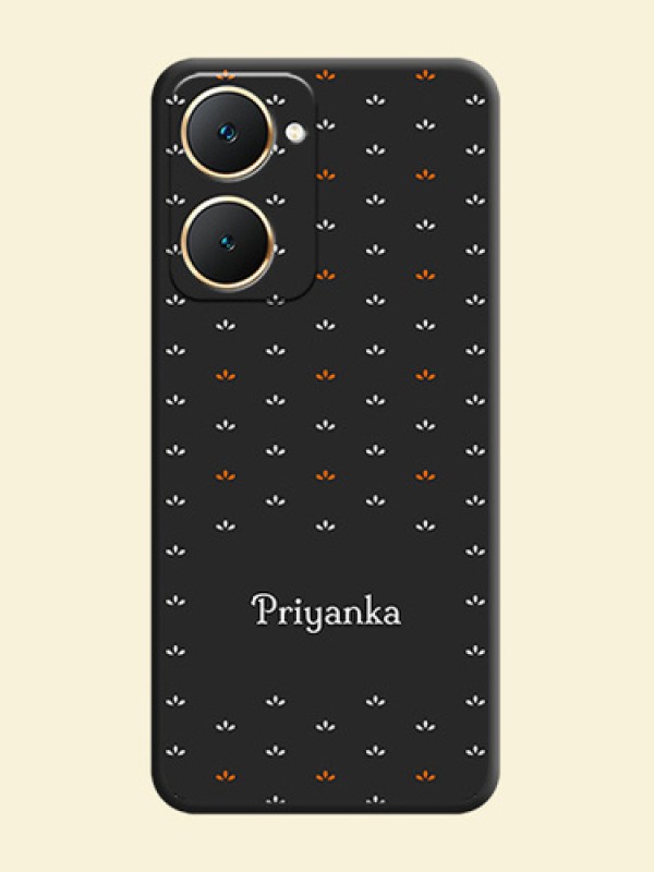Simple Pattern With Custom Text On Space Black Custom Soft Matte Mobile Back Cover - Vivo Y18T