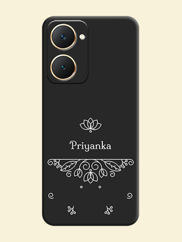 Lotus Garden Custom Text On Space Black Custom Soft Matte Mobile Back Cover - Vivo Y18T