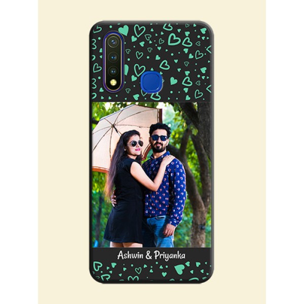 Sea Green Indefinite Love Pattern - Photo on Space Black Soft Matte Mobile Cover - Vivo Y19 Sea Green Indefinite Love Pattern - Photo on Space Black Soft Matte Mobile Cover - Vivo Y19