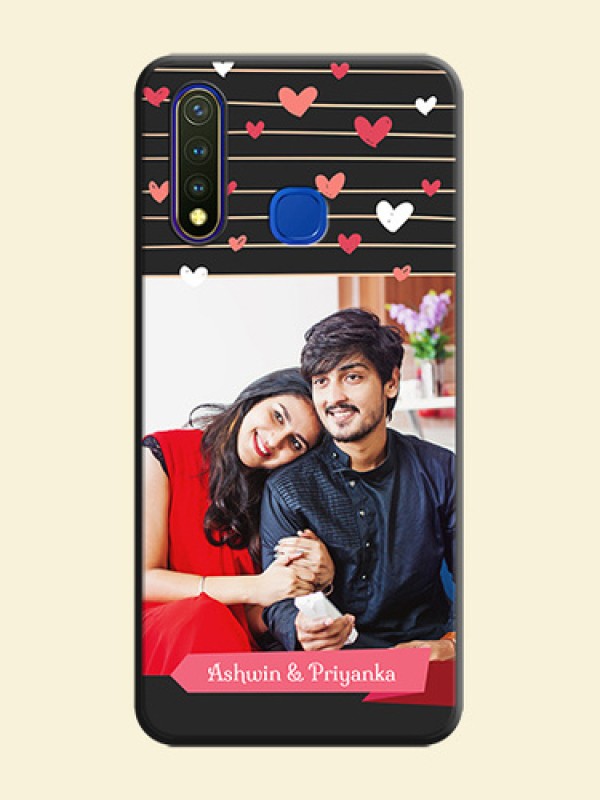 Love Pattern with Name on Pink Ribbon  - Photo on Space Black Soft Matte Back Cover - Vivo Y19