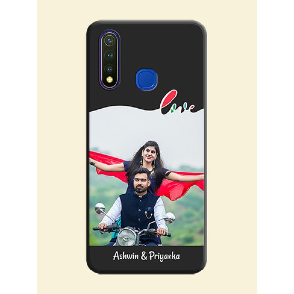 Fall in Love Pattern with Picture - Photo on Space Black Soft Matte Mobile Case - Vivo Y19 Fall in Love Pattern with Picture - Photo on Space Black Soft Matte Mobile Case - Vivo Y19