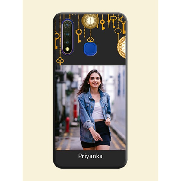 Decorative Design with Text on Space Black Custom Soft Matte Back Cover - Vivo Y19