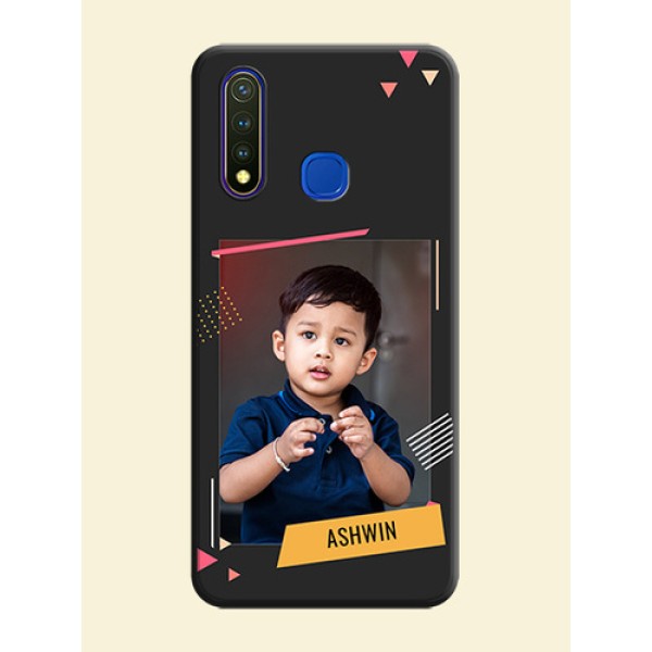 Photo Frame with Triangle Small Dots - Photo on Space Black Soft Matte Back Cover - Vivo Y19 Photo Frame with Triangle Small Dots - Photo on Space Black Soft Matte Back Cover - Vivo Y19