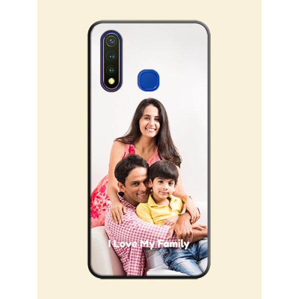 Full Single Pic Upload With Text On Space Black Personalized Soft Matte Phone Covers -Vivo Y19 Full Single Pic Upload With Text On Space Black Personalized Soft Matte Phone Covers -Vivo Y19