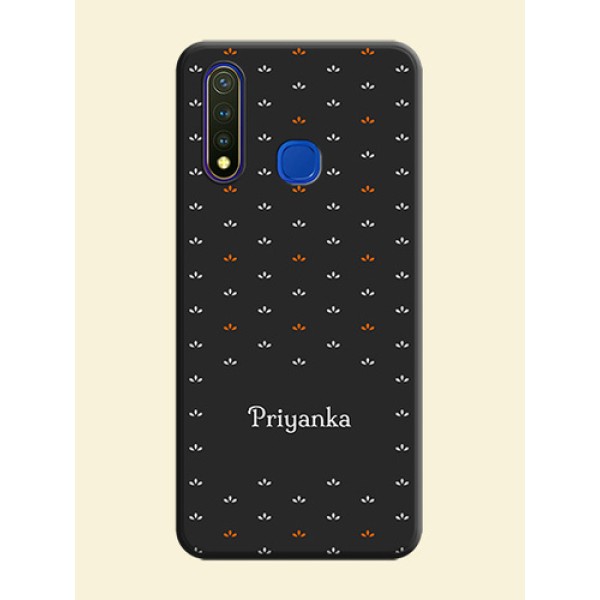 Simple Pattern With Custom Text On Space Black Personalized Soft Matte Phone Covers -Vivo Y19 Simple Pattern With Custom Text On Space Black Personalized Soft Matte Phone Covers -Vivo Y19