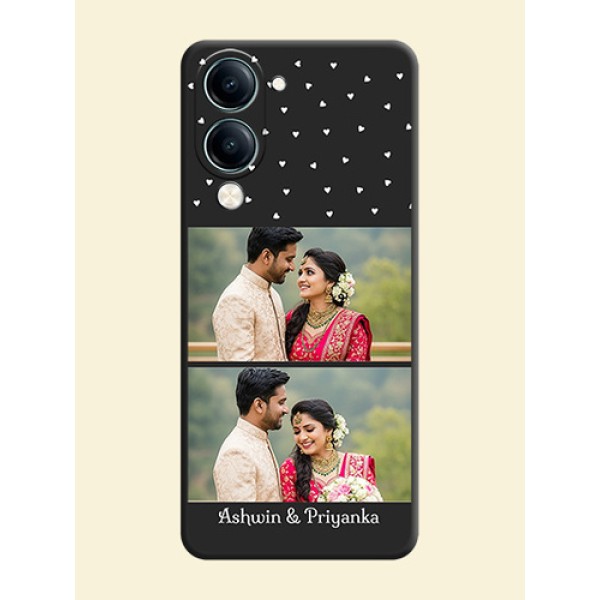 Miniature Love Symbols with Name On Space Black Custom Soft Matte Mobile Back Cover - Vivo Y19e Miniature Love Symbols with Name On Space Black Custom Soft Matte Mobile Back Cover - Vivo Y19e