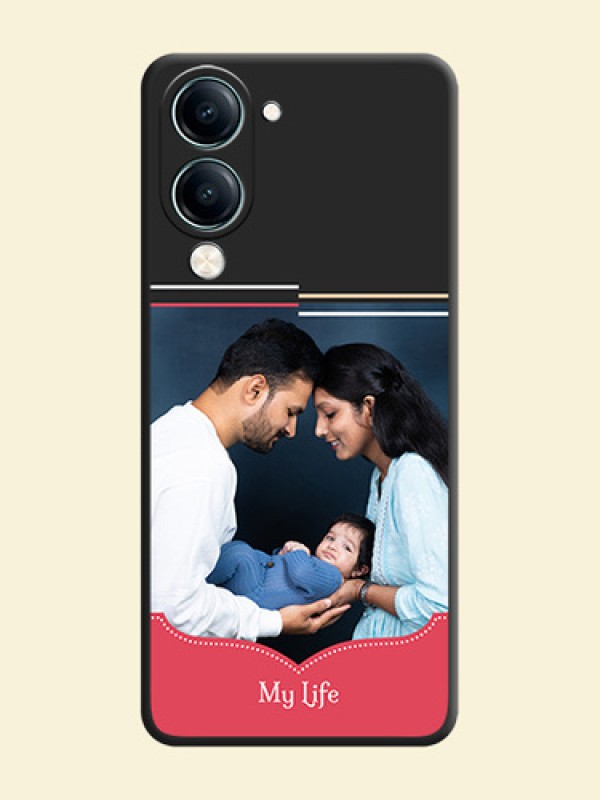 Classic Plain Design with Name On Space Black Custom Soft Matte Mobile Back Cover - Vivo Y19e