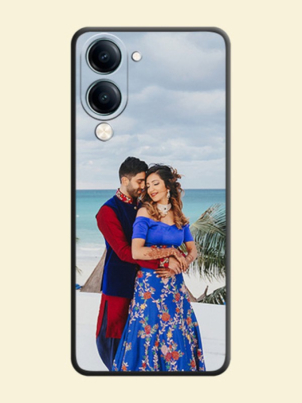 Full Single Pic Upload On Space Black Custom Soft Matte Mobile Back Cover - Vivo Y19e