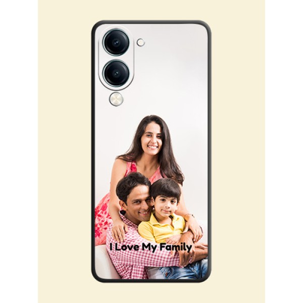 Full Single Pic Upload With Text On Space Black Custom Soft Matte Mobile Back Cover - Vivo Y19e Full Single Pic Upload With Text On Space Black Custom Soft Matte Mobile Back Cover - Vivo Y19e