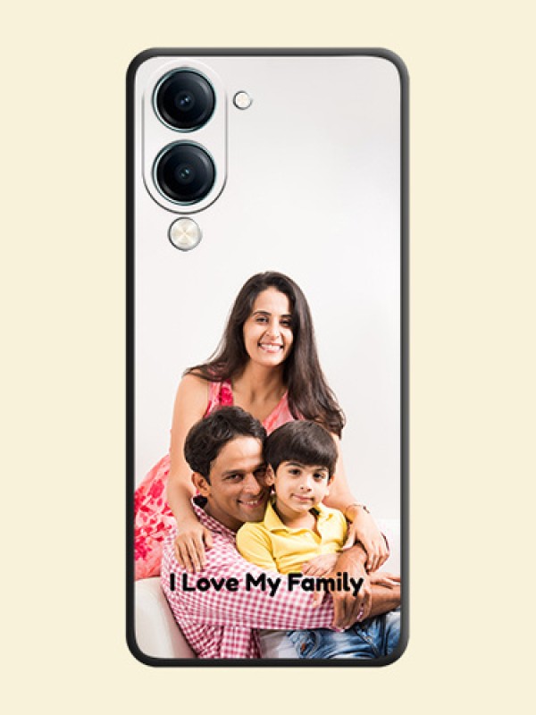 Full Single Pic Upload With Text On Space Black Custom Soft Matte Mobile Back Cover - Vivo Y19e
