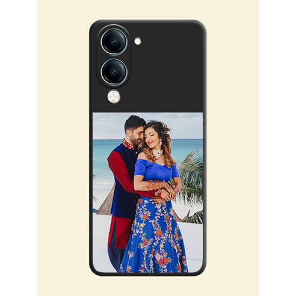 Image Upload With Space Black Color On Custom Soft Matte Mobile Back Cover - Vivo Y19E Image Upload With Space Black Color On Custom Soft Matte Mobile Back Cover - Vivo Y19E
