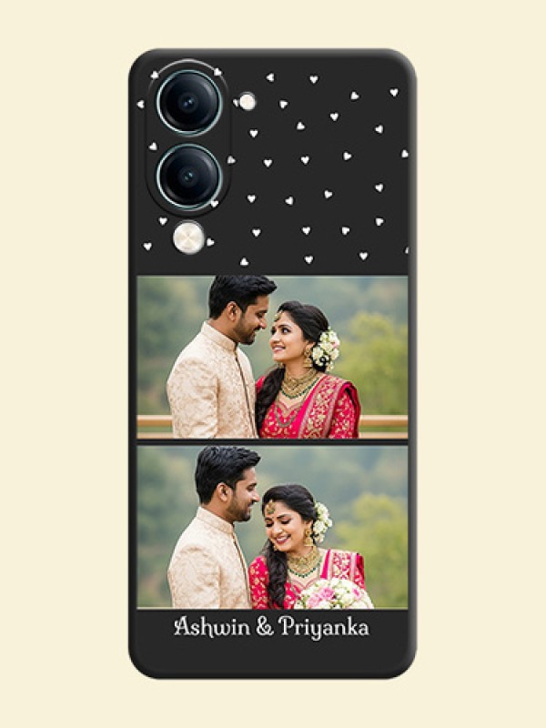 Miniature Love Symbols with Name On Space Black Custom Soft Matte Mobile Back Cover - Vivo Y19s