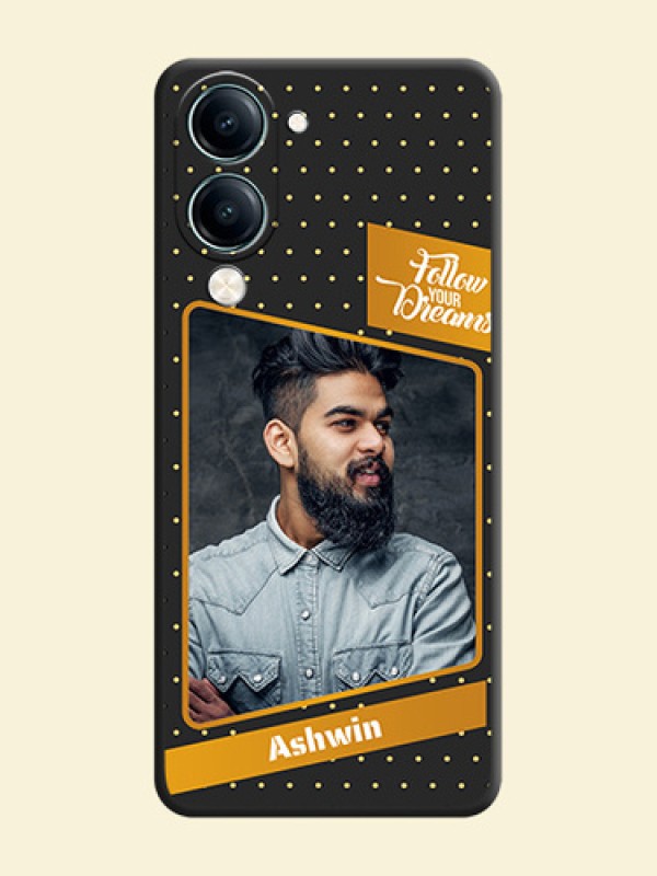 Follow Your Dreams with White Dots On Space Black Custom Soft Matte Mobile Back Cover - Vivo Y19s