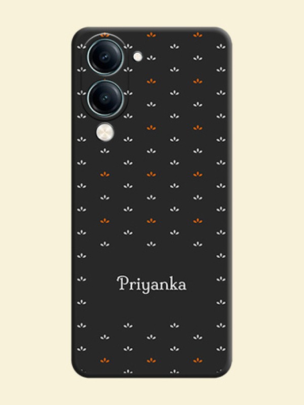 Simple Pattern With Custom Text On Space Black Custom Soft Matte Mobile Back Cover - Vivo Y19s