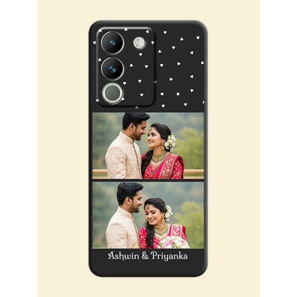 Miniature Love Symbols with Name On Space Black Custom Soft Matte Mobile Back Cover - Vivo Y200 5G Miniature Love Symbols with Name On Space Black Custom Soft Matte Mobile Back Cover - Vivo Y200 5G