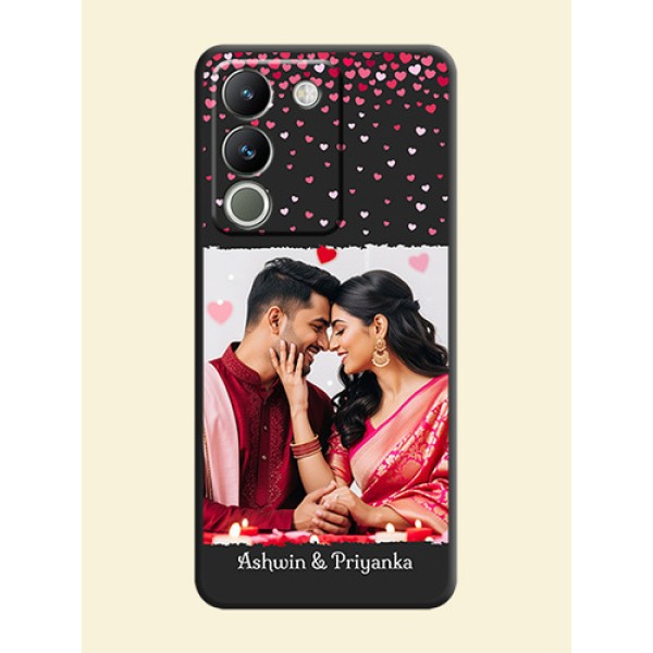 Fall in Love with Your Partner on Photo On Space Black Custom Soft Matte Mobile Back Cover - Vivo Y200 5G Fall in Love with Your Partner on Photo On Space Black Custom Soft Matte Mobile Back Cover - Vivo Y200 5G