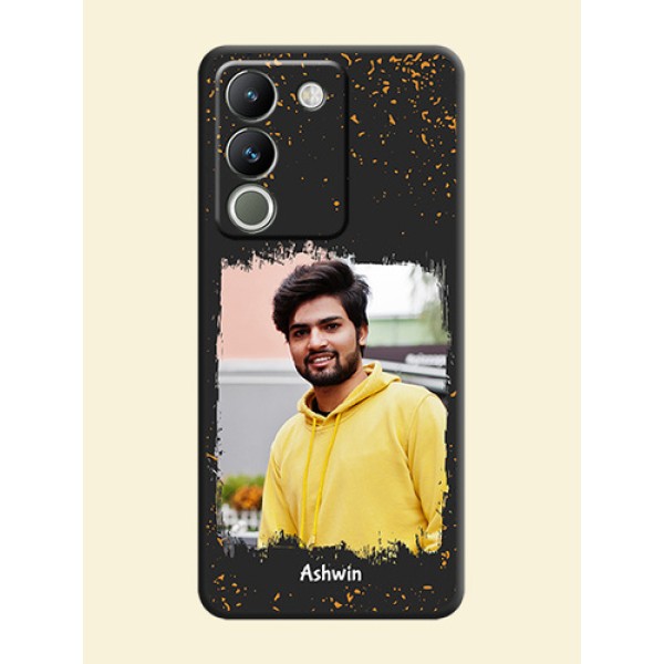 Spray Free Design on Photo On Space Black Custom Soft Matte Mobile Back Cover - Vivo Y200 5G Spray Free Design on Photo On Space Black Custom Soft Matte Mobile Back Cover - Vivo Y200 5G