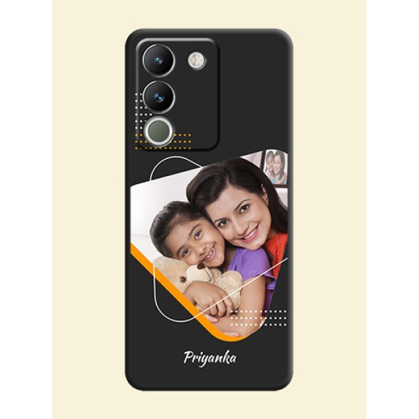 Yellow Triangle on Photo On Space Black Custom Soft Matte Mobile Back Cover - Vivo Y200 5G Yellow Triangle on Photo On Space Black Custom Soft Matte Mobile Back Cover - Vivo Y200 5G
