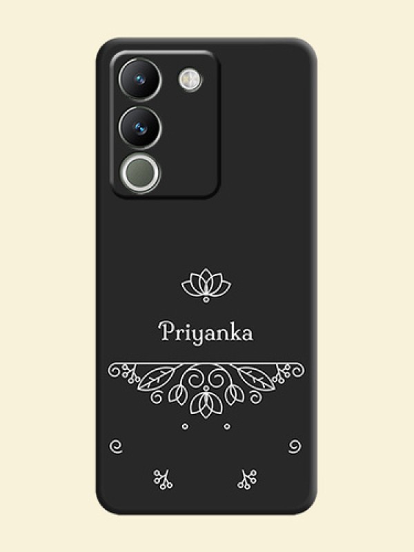 Lotus Garden Custom Text On Space Black Custom Soft Matte Mobile Back Cover - Vivo Y200 5G