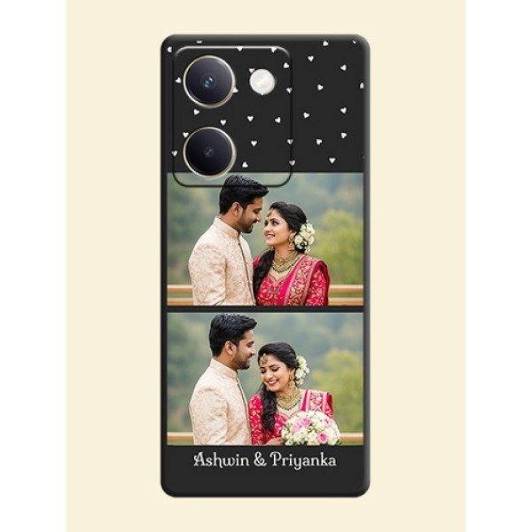 Miniature Love Symbols with Name On Space Black Custom Soft Matte Mobile Back Cover - Vivo Y200 Pro 5G Miniature Love Symbols with Name On Space Black Custom Soft Matte Mobile Back Cover - Vivo Y200 Pro 5G