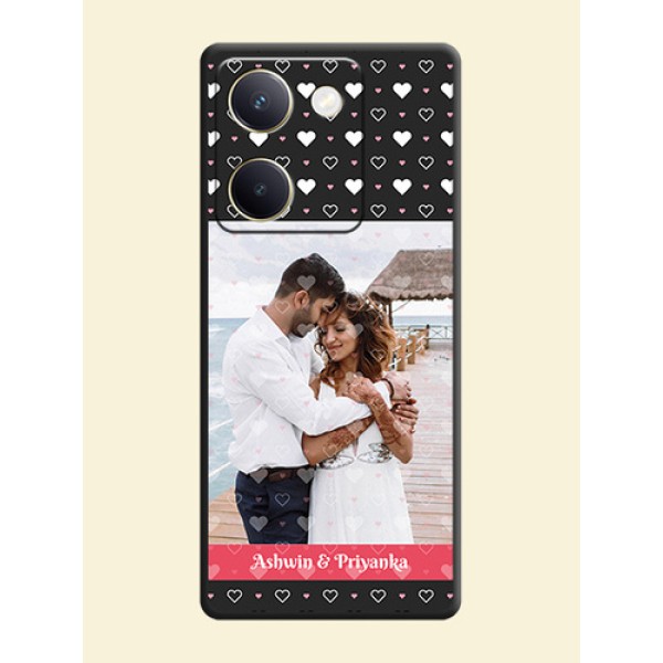 White Color Love Symbols with Text Design on Photo On Space Black Custom Soft Matte Mobile Back Cover - Vivo Y200 Pro 5G White Color Love Symbols with Text Design on Photo On Space Black Custom Soft Matte Mobile Back Cover - Vivo Y200 Pro 5G