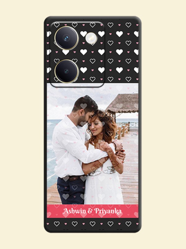 White Color Love Symbols with Text Design on Photo On Space Black Custom Soft Matte Mobile Back Cover - Vivo Y200 Pro 5G