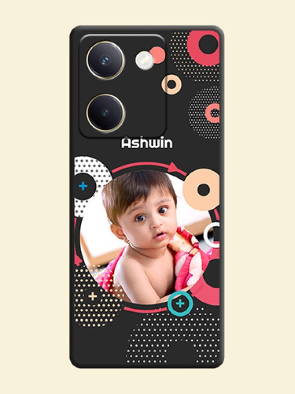 Multicoloured Round Image On Space Black Custom Soft Matte Mobile Back Cover - Vivo Y200 Pro 5G