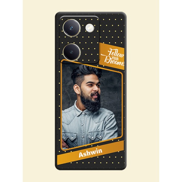 Follow Your Dreams with White Dots On Space Black Custom Soft Matte Mobile Back Cover - Vivo Y200 Pro 5G