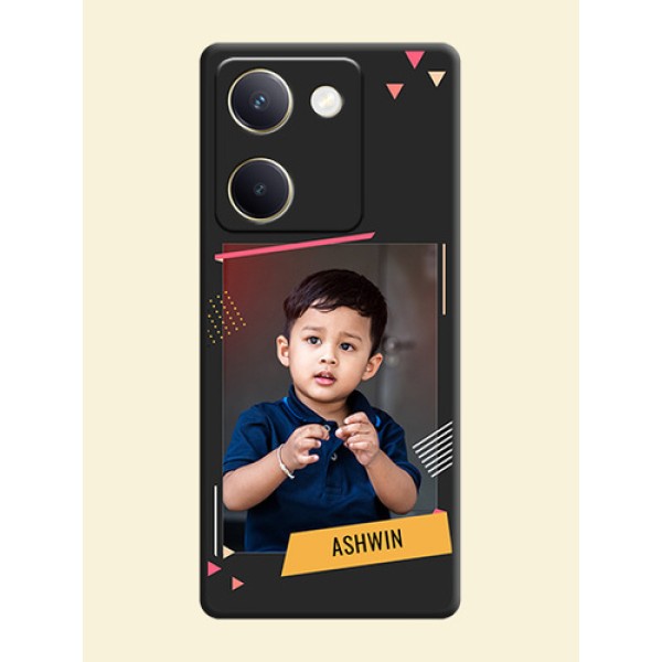 Photo Frame with Triangle Small Dots on Photo On Space Black Custom Soft Matte Mobile Back Cover - Vivo Y200 Pro 5G Photo Frame with Triangle Small Dots on Photo On Space Black Custom Soft Matte Mobile Back Cover - Vivo Y200 Pro 5G