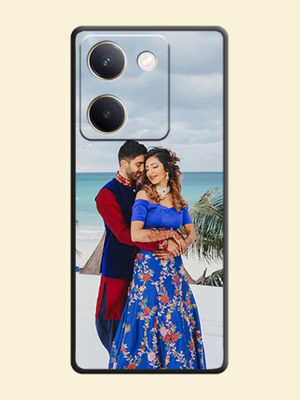 Full Single Pic Upload On Space Black Custom Soft Matte Mobile Back Cover - Vivo Y200 Pro 5G