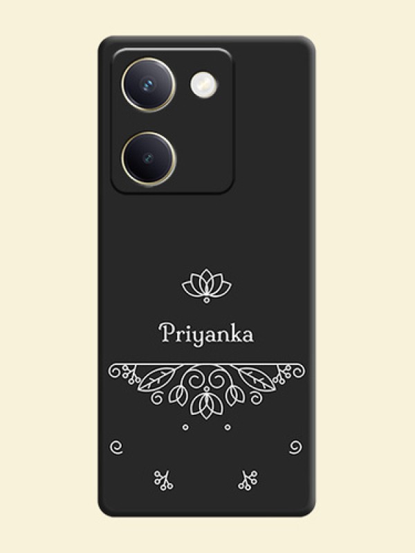 Lotus Garden Custom Text On Space Black Custom Soft Matte Mobile Back Cover - Vivo Y200 Pro 5G
