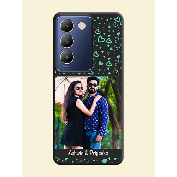 Sea Green Indefinite Love Pattern - Photo on Space Black Soft Matte Mobile Cover - Vivo Y200E 5G Sea Green Indefinite Love Pattern - Photo on Space Black Soft Matte Mobile Cover - Vivo Y200E 5G