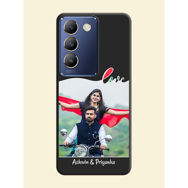 Fall in Love Pattern with Picture - Photo on Space Black Soft Matte Mobile Case - Vivo Y200E 5G