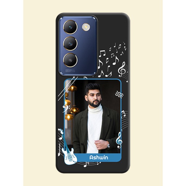 Musical Theme Design with Text - Photo on Space Black Soft Matte Mobile Case - Vivo Y200E 5G Musical Theme Design with Text - Photo on Space Black Soft Matte Mobile Case - Vivo Y200E 5G