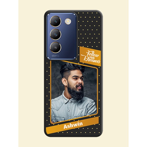 Follow Your Dreams with White Dots on Space Black Custom Soft Matte Phone Cases - Vivo Y200E 5G Follow Your Dreams with White Dots on Space Black Custom Soft Matte Phone Cases - Vivo Y200E 5G