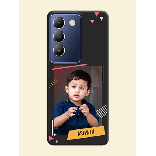 Photo Frame with Triangle Small Dots - Photo on Space Black Soft Matte Back Cover - Vivo Y200E 5G Photo Frame with Triangle Small Dots - Photo on Space Black Soft Matte Back Cover - Vivo Y200E 5G